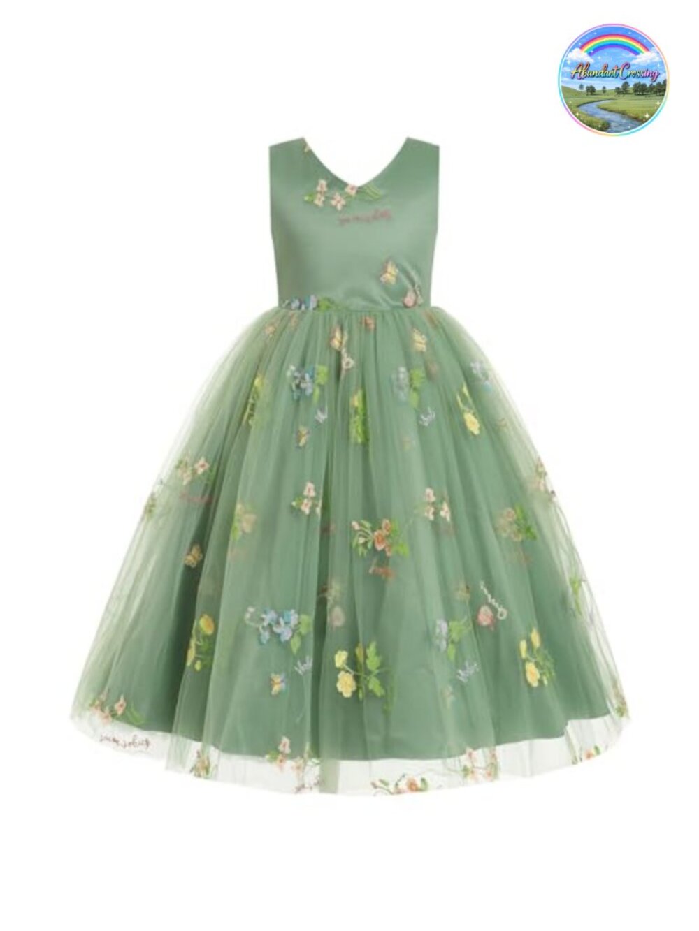 Girls Embroidered Tulle Tutu Dress Formal Wedding Bridesmaid Ball Gown